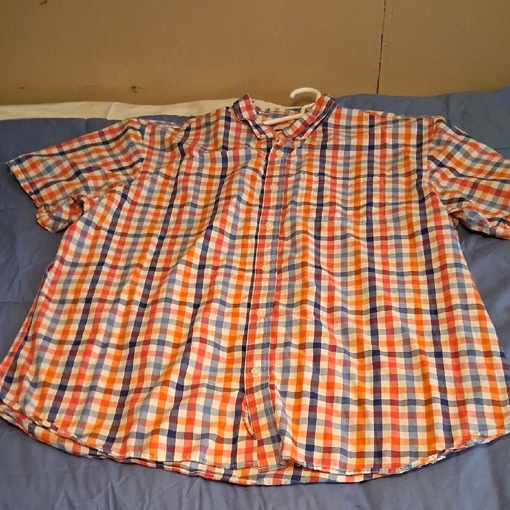 Old Navy Orange and Blue Casual Button Down Shirt